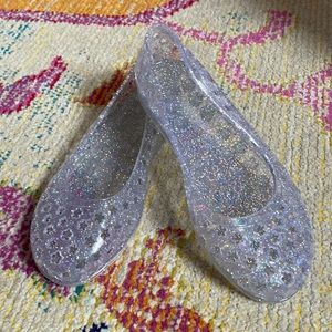 Girls size 1 clear/glitter jellies, jelly sandals